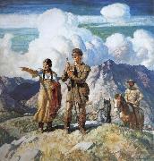 NC Wyeth Lewis and Clark oil on canvas